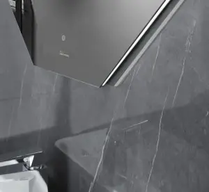 DL-77B LED Lit Octagon Bathroom Mirror with Touch Button